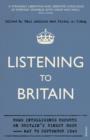 Image for Listening to Britain: home intelligence reports on Britain&#39;s finest hour, May to September 1940