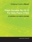 Image for Piano Sonatas No.10-12 By Wolfgang Amadeus Mozart For Solo Piano (1783) K.330/300h K.331/300i K.332/300k