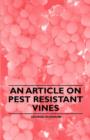 Image for An Article on Pest Resistant Vines