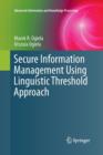 Image for Secure Information Management Using Linguistic Threshold Approach