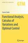 Image for Functional analysis, calculus of variations and optimal control