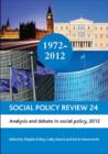 Image for Social policy review24,: Analysis and debate in social policy, 2012