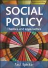 Image for Social policy: themes and approaches