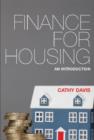 Image for Finance for housing  : an introduction
