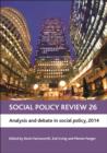 Image for Social policy review.: (Analysis and debate in social policy, 2014) : 26,