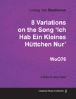 Image for Ludwig Van Beethoven - 8 Variations on the Song &#39;Ich Hab Ein Kleines Huttchen Nur&#39; WoO76 - A Score for Solo Piano