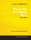 Image for Ludwig Van Beethoven - Piano Trio in G Major No.2 - Op.1 No.2 - A Score Piano, Cello and Violin