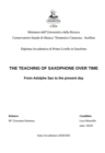 Image for THE TEACHING OF SAXOPHONE OVER TIME: From Adolphe Sax to the present day
