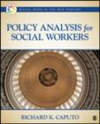 Image for Policy analysis for social workers
