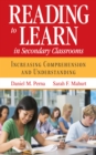 Image for Reading to learn in secondary classrooms: increasing comprehension and understanding
