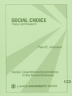 Image for Social Choice: Theory and Research