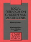 Image for Social research on children and adolescents: ethical issues