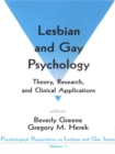 Image for Lesbian and gay psychology: theory, research, and clinical applications