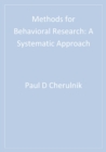 Image for Methods for behavioral research: a systematic approach