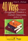Image for 40 ways to support struggling readers in content classrooms grades 6-12