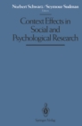 Image for Context Effects in Social and Psychological Research