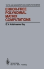 Image for Error-Free Polynomial Matrix Computations