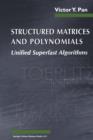 Image for Structured Matrices and Polynomials : Unified Superfast Algorithms