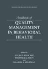 Image for Handbook of Quality Management in Behavioral Health