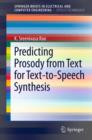 Image for Predicting prosody from text for voice conversion and text-to-speech synthesis
