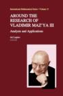 Image for Around the Research of Vladimir Maz&#39;ya III : Analysis and Applications