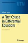 Image for A First Course in Differential Equations