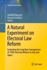 Image for A Natural Experiment on Electoral Law Reform : Evaluating the Long Run Consequences of 1990s Electoral Reform in Italy and Japan