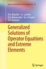 Image for Generalized Solutions of Operator Equations and Extreme Elements