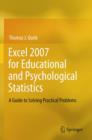 Image for Excel 2007 for educational and psychological statistics  : a guide to solving practical problems