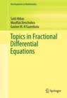 Image for Topics in Fractional Differential Equations