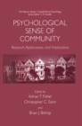 Image for Psychological Sense of Community: Research, Applications, and Implications