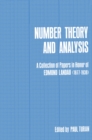 Image for Number Theory and Analysis: A Collection of Papers in Honor of Edmund Landau (1877-1938)
