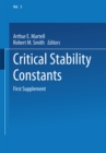 Image for Critical Stability Constants: First Supplement
