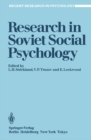 Image for Research in Soviet Social Psychology