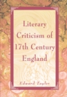 Image for Literary Criticism of 17Th Century England