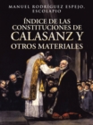 Image for Indice De Las Constituciones De Calasanz Y Otros Materiales: Volumen I