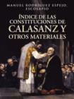 Image for Indice de Las Constituciones de Calasanz y Otros Materiales