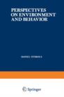 Image for Perspectives on Environment and Behavior : Theory, Research, and Applications