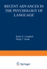 Image for Recent Advances in the Psychology of Language: Formal and Experimental Approaches