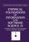 Image for Empirical Foundations of Information and Software Science IV