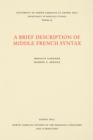 Image for Brief Description of Middle French Syntax