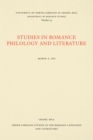 Image for Studies in Romance Philology and Literature
