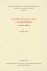 Image for Jacques de la Taille&#39;s La Maniere: A Critical Edition
