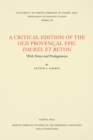 Image for Critical Edition of the Old Provencal Epic Daurel et Beton: With Notes and Prolegomena