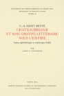 Image for C.-A. Sainte-Beuve: Chateaubriand et son groupe litteraire sous l&#39;empire