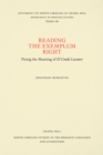 Image for Reading the Exemplum Right: Fixing the Meaning of El Conde Lucanor