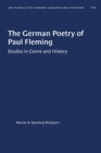 Image for The German Poetry of Paul Fleming : Studies in Genre and History