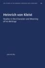 Image for Heinrich von Kleist : Studies in the Character and Meaning of his Writings