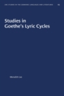 Image for Studies in Goethe&#39;s Lyric Cycles
