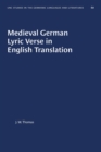 Image for Medieval German Lyric Verse in English Translation